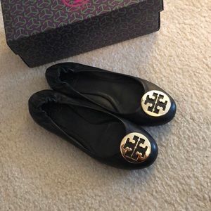 Tory Burch Black Leather Flats